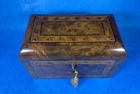 Victorian Tunbridge Ware Twin Section Tea Caddy (10 of 18) Victorian Tunbridge Ware Twin Section Tea Caddy (10 of 18)