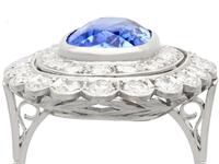 6.25 ct Ceylon Sapphire & 3.75ct Diamond, Platinum Dress Ring c.1930 (2 of 12) 6.25 ct Ceylon Sapphire & 3.75ct Diamond, Platinum Dress Ring c.1930 (2 of 12)