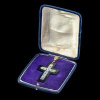 Antique Victorian Micro Mosaic Cross Pendant Forget Me Nots c.1860 Boxed (5 of 7) Antique Victorian Micro Mosaic Cross Pendant Forget Me Nots c.1860 Boxed (5 of 7)