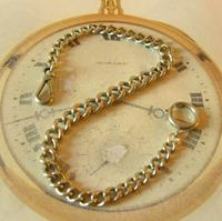 Antique Pocket Watch Chain 1890s Victorian Large Silver Nickel Graduated Link Albert (2 of 10) Antique Pocket Watch Chain 1890s Victorian Large Silver Nickel Graduated Link Albert (2 of 10)