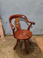 Antique Chinese Cherry Wood Swivel Captains Desk Chair (5 of 10) Antique Chinese Cherry Wood Swivel Captains Desk Chair (5 of 10)