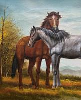 Original Signed 20th Century Vintage Horse & Foal Equestrian Oil on Canvas Painting (5 of 10) Original Signed 20th Century Vintage Horse & Foal Equestrian Oil on Canvas Painting (5 of 10)