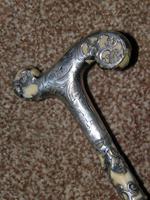 Antique Solid Silver Intricate Detailed Handled Umbrella W/Black Canopy "A.J.H" (16 of 18) Antique Solid Silver Intricate Detailed Handled Umbrella W/Black Canopy "A.J.H" (16 of 18)