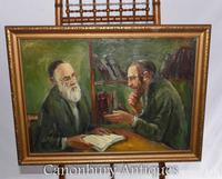 Oil Painting Jew and Rabbi Portrait Antique Yiddish Judaic Art 1930 (8 of 9) Oil Painting Jew and Rabbi Portrait Antique Yiddish Judaic Art 1930 (8 of 9)