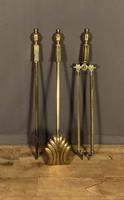 Trio of Art Deco Style Brass Fire Tools (2 of 6) Trio of Art Deco Style Brass Fire Tools (2 of 6)
