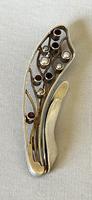 Vintage Art Nouveau Silver Gilt Leaf Brooch