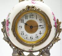 Antique Porcelain Portico Mantel Clock Rose & Blue Floral Mantle Clock (2 of 7) Antique Porcelain Portico Mantel Clock Rose & Blue Floral Mantle Clock (2 of 7)