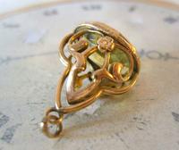 Antique Pocket Watch Chain Fob 1910 Art Nouveau Big Rose Gilt & Green Stone Fob (6 of 9) Antique Pocket Watch Chain Fob 1910 Art Nouveau Big Rose Gilt & Green Stone Fob (6 of 9)