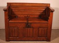 Oak Bench With Gothic Elements