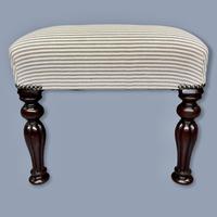 Long and Low Buttoned Footstool in Ticking (8 of 8) Long and Low Buttoned Footstool in Ticking (8 of 8)