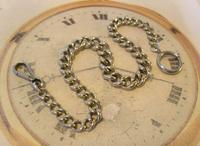 Antique Pocket Watch Chain 1890s Victorian Large Silver Nickel Graduated Link Albert (3 of 10) Antique Pocket Watch Chain 1890s Victorian Large Silver Nickel Graduated Link Albert (3 of 10)