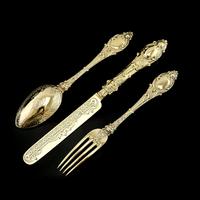 Antique Victorian Solid Silver Gilt Traveling / Christening Cutlery Set - Martin Hall & Co. 1872 (3 of 22) Antique Victorian Solid Silver Gilt Traveling / Christening Cutlery Set - Martin Hall & Co. 1872 (3 of 22)
