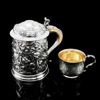 Antique Solid Sterling Silver Large Tankard with Royal Marines Officer Interest - Goldsmiths & Silversmiths Co 1900 (28 of 28) Antique Solid Sterling Silver Large Tankard with Royal Marines Officer Interest - Goldsmiths & Silversmiths Co 1900 (28 of 28)