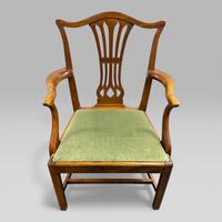 Antique Georgian Elm Hepplewhite Style Carver Chair