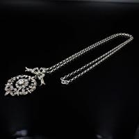Antique Paste Bow Sterling Silver Drop Pendant and Chain Necklace (7 of 9) Antique Paste Bow Sterling Silver Drop Pendant and Chain Necklace (7 of 9)