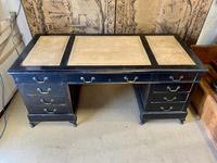 19th Century Ebonised Desk with Brass Swan Neck Handles (4 of 6) 19th Century Ebonised Desk with Brass Swan Neck Handles (4 of 6)