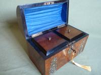 Figured Walnut Tea Caddy. 100% Original. C1880 (10 of 11) Figured Walnut Tea Caddy. 100% Original. C1880 (10 of 11)