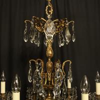 Italian Gilt Bronze & Crystal 6 Light Antique Chandelier (10 of 10) Italian Gilt Bronze & Crystal 6 Light Antique Chandelier (10 of 10)