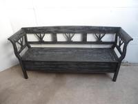 A Funkily Painted Black & Grey Antique/Old Pine Kitchen/Hall Box Settle / Bench (5 of 10) A Funkily Painted Black & Grey Antique/Old Pine Kitchen/Hall Box Settle / Bench (5 of 10)