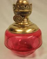 Antique Victorian Cranberry Glass Oil Lamp (3 of 4) Antique Victorian Cranberry Glass Oil Lamp (3 of 4)