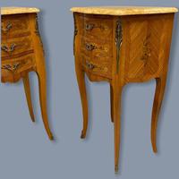 Pair of Marquetry & Marble Top Side Tables (7 of 8) Pair of Marquetry & Marble Top Side Tables (7 of 8)