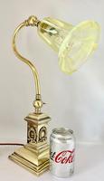 Brass Desk Lamp with Vaseline Shade C1910 (11 of 11) Brass Desk Lamp with Vaseline Shade C1910 (11 of 11)