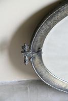 Large Oval Early 20th Century Metal Mirror (5 of 5) Large Oval Early 20th Century Metal Mirror (5 of 5)