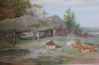 Antique Original Watercolour - Cows Resting - Charles James Adams c.1900 (5 of 9) Antique Original Watercolour - Cows Resting - Charles James Adams c.1900 (5 of 9)