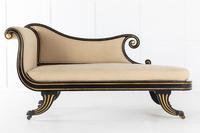 Early 19th Century Regency Ebonised and Gilt Chaise Longue (5 of 5) Early 19th Century Regency Ebonised and Gilt Chaise Longue (5 of 5)