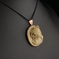 Antique Lava Cameo Pendant, 9ct Rose Gold (5 of 14) Antique Lava Cameo Pendant, 9ct Rose Gold (5 of 14)