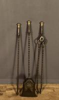 Quality set of brass and steel fire tools/andirons (5 of 7) Quality set of brass and steel fire tools/andirons (5 of 7)