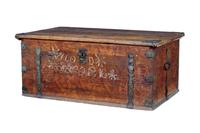 Early 19th Century Swedish Hand Painted Pine Blanket Box (1 of 9)