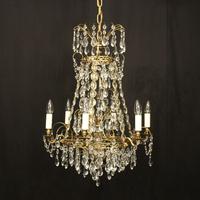 Swedish Gilded Tent & Waterfall Chandelier (1 of 10)