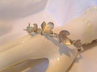 Bracelet Silver 925 Victorian Ivy Leaf Eternal Love Antique Bangle 8"L