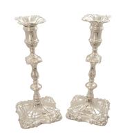 Pair of Antique Georgian Cast Sterling Silver Candlesticks 1756 (6 of 14) Pair of Antique Georgian Cast Sterling Silver Candlesticks 1756 (6 of 14)