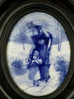Rare Antique Royal Doulton Blue & White Mother & Girl Framed Oval Plaque C1910 (12 of 12) Rare Antique Royal Doulton Blue & White Mother & Girl Framed Oval Plaque C1910 (12 of 12)