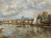 A Beautiful Original Signed Continental Impressionist Riverscape Oil Painting (6 of 12) A Beautiful Original Signed Continental Impressionist Riverscape Oil Painting (6 of 12)