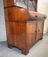 19th Century Figured Mahogany Cylinder Bureau Bookcase (12 of 12) 19th Century Figured Mahogany Cylinder Bureau Bookcase (12 of 12)