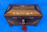 William IV Rosewood, Mother of Pearl Inlaid Twin Tea Caddy (2 of 8) William IV Rosewood, Mother of Pearl Inlaid Twin Tea Caddy (2 of 8)