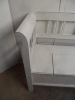 A White 3 Seater Antique/Old Pine Kitchen/Hall Box Settle/ Bench (5 of 9) A White 3 Seater Antique/Old Pine Kitchen/Hall Box Settle/ Bench (5 of 9)