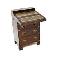 Antique Mahogany Military Campaign Style Bureau Chest of Drawers