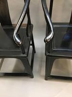Pair Chinese ebonised horseshoe chairs (9 of 11) Pair Chinese ebonised horseshoe chairs (9 of 11)