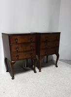 Pair of Burr Walnut Bedside Lamp Chests of Drawers (3 of 7) Pair of Burr Walnut Bedside Lamp Chests of Drawers (3 of 7)