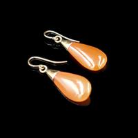 Antique Carnelian Agate 9ct Gold Drop Dangle Earrings (2 of 5) Antique Carnelian Agate 9ct Gold Drop Dangle Earrings (2 of 5)