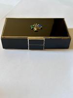 Art Deco Black Enamel & Chrome Compact Cigarette Case Minaudière c.1930 (1 of 17)