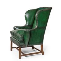George III Green Leather Wing Armchair (3 of 5) George III Green Leather Wing Armchair (3 of 5)
