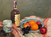 Exceptional Original Vintage Still Life of Fruit & Wine French Oil Painting (4 of 12) Exceptional Original Vintage Still Life of Fruit & Wine French Oil Painting (4 of 12)
