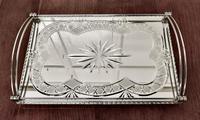 Art Deco Silver Plated Cut Glass Mirror Tray (5 of 11) Art Deco Silver Plated Cut Glass Mirror Tray (5 of 11)