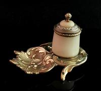 Antique French Bronze & Alabaster Inkwell (4 of 12) Antique French Bronze & Alabaster Inkwell (4 of 12)