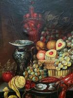 Fine Early 20thc Antique Still Life Oil Painting - Fruit & Shellfish - Minor TLC (7 of 14) Fine Early 20thc Antique Still Life Oil Painting - Fruit & Shellfish - Minor TLC (7 of 14)